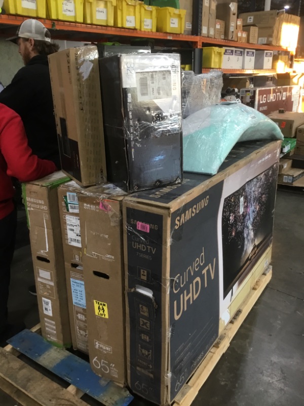 Photo 1 of Pallet of assorted broken monitors and TVS
