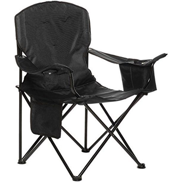 Photo 1 of Basics Extra Large Padded Folding Outdoor Camping Chair with Bag - 38 x 24 x 36 Inches, Black
