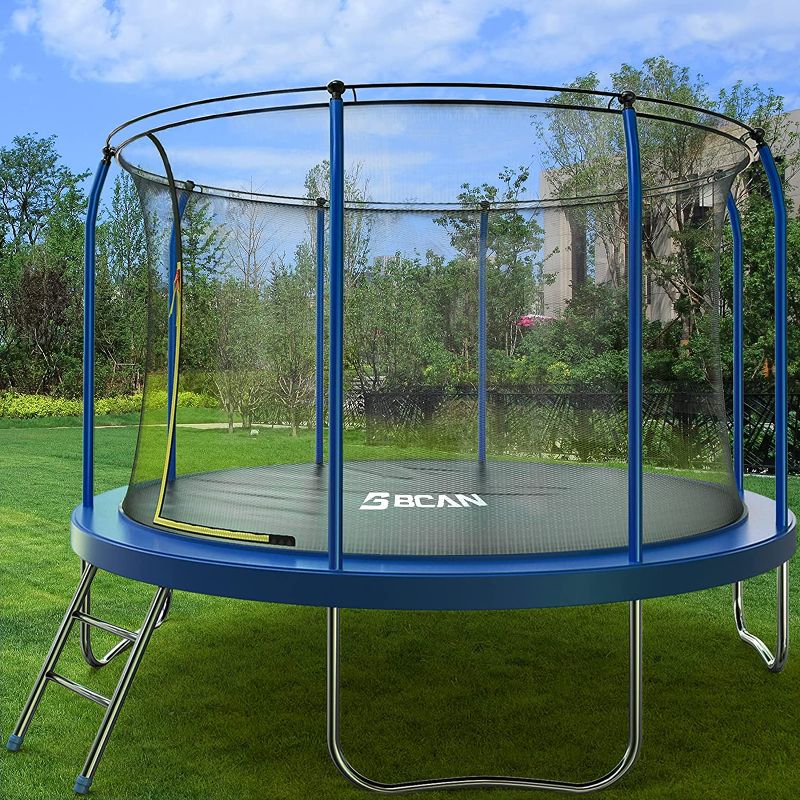 Photo 1 of **incomplete** BCAN Trampoline 10FT - Recreational Trampoline for Kids Family 450LBS Weight Capacity, ASTM Approved, Outdoor Trampoline with Enclosure Net, Jumping Exercise Fitness Heavy Duty Backyards Trampoline
