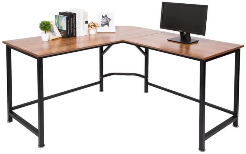 Photo 1 of **PARTS ONLY , INCOMPLETE** TOPSKY L-Shaped Desk Corner Computer Desk 55" x 55" with 24" Deep Workstation Bevel Edge Design (Oak Brown+ Black Leg)
