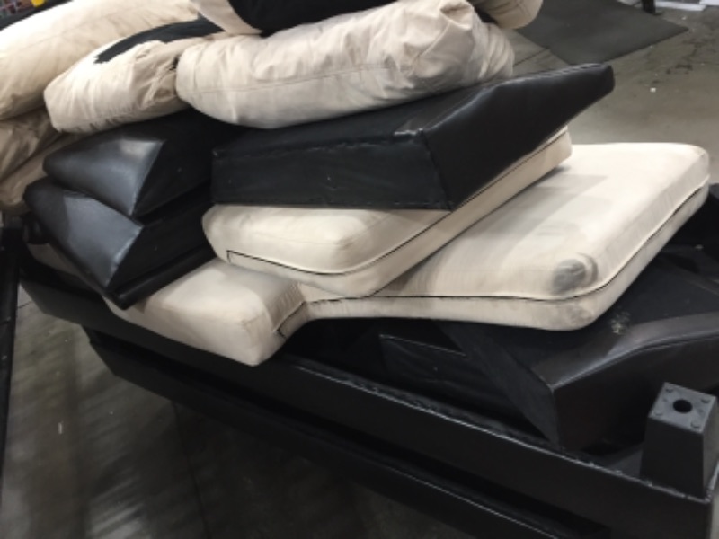 Photo 1 of 3 Piece Modern Soft Reversible Microfiber and Faux Leather Sectional Sofa with Ottoman
**INCOMPLETE** 