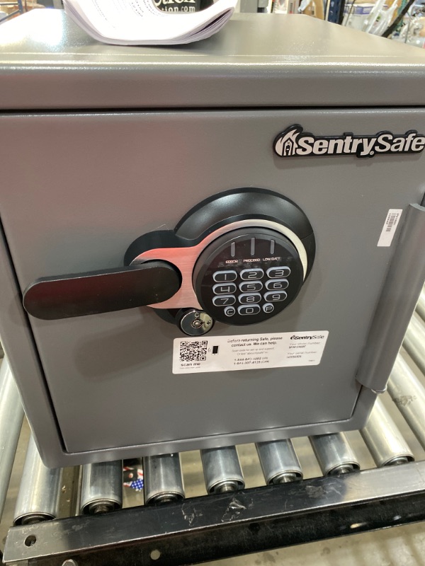 Photo 4 of SentrySafe SFW123GDC Fireproof Waterproof Safe with Digital Keypad, 1.23 Cubic Feet, Gun Metal Gray
