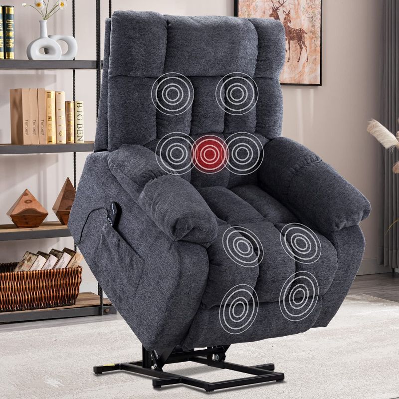 Photo 1 of **BOX 2 of 2 NOT COMPLETE**
 CANMOV Power Lift Recliner Chair for Elderly Massage Recliner Chair with Heat & Vibration Heavy Duty and Safety Motion Reclining Mechanism - Antiskid...
