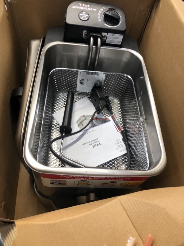 Photo 2 of **PARTS ONLY ** T-FAL DEEP FRYER WITH BASKET, STAINLESS STEEL, EASY TO CLEAN DEEP FRYER, OIL FILTRATION, 2.6-POUND, SILVER, MODEL FR8000
