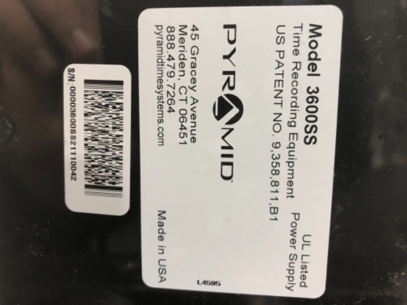 Photo 3 of Pyramid Time Systems Model 3600SS SmartSite Time Clock and Document Stamp, exclusive SmartSite LED alignment light and tri-view window, includes 25 time cards, ribbon, 2 security keys and user guide
