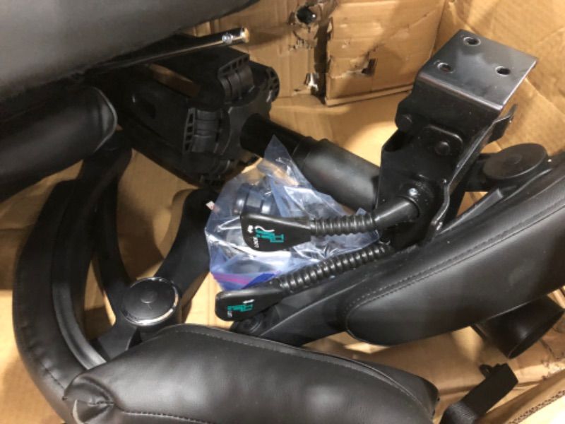 Photo 1 of **INCOMPLETE** RESPAWN 110 Racing Style Gaming Chair, Reclining Ergonomic Leather Chair with Footrest, in Gray