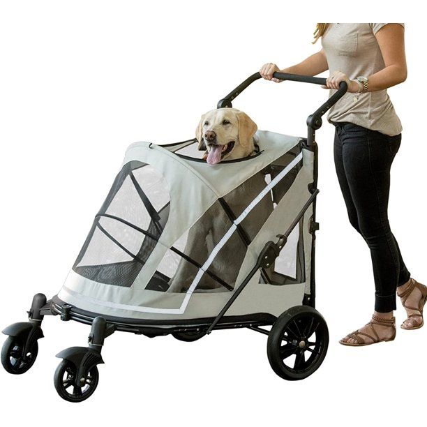 Photo 1 of *MISSING WHEELS* Pet Gear NO-Zip Stroller, Push Button Zipperless Dual Entry, for Single or Multiple Dogs/Cats, Pet Can Easily Walk in/Out, No Need to Lift Pet
