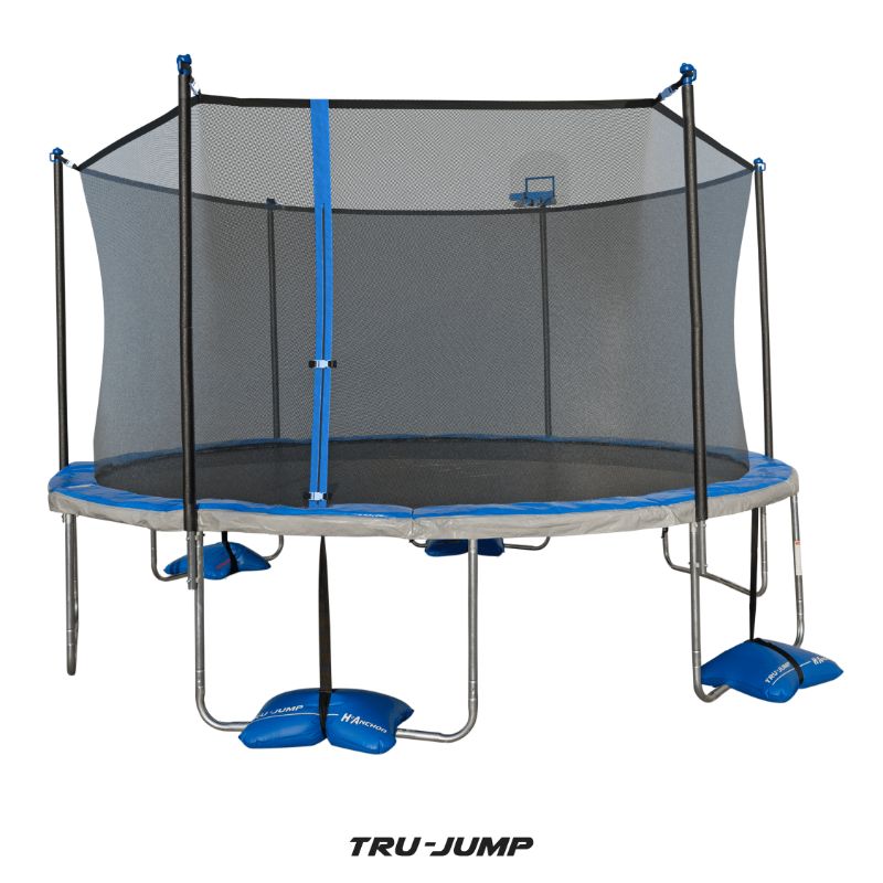 Photo 1 of (incomplete)TruJump 14' Trampoline, with Water Anchors, Airdunk, and Enclosure, Blue   box 2 of 2 only
