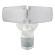 Photo 1 of 180-Degree White Motion Activated Outdoor Integrated LED Twin Head Flood Light with Adjustable Color Temperature
