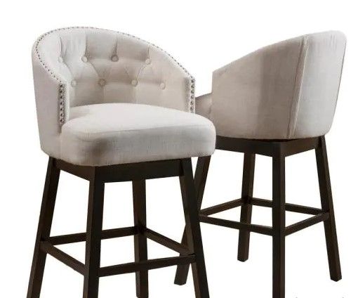 Photo 1 of **INCOMPLETE*** Christopher Knight Home 295977 Ogden Barstool, 2-Pcs Set, Beige
