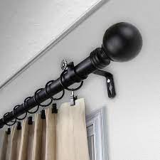 Photo 1 of Rod Desyne 120-in to 170-in Black Steel Single Curtain Rod
