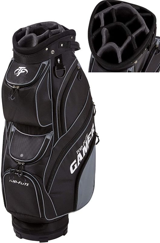 Photo 1 of 2019 Top-Flite Gamer Golf Cart Bag 14-Way Top 9 Pockets Mesh Carry Strap Beverage Cooling
