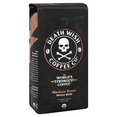 Photo 1 of *READ BELOW*Death Wish Coffee Companyâ€™s Whole Bean Coffee [1-pack/bag, 1 Lb] the World's Strongest Medium Roast, USDA Certified Organic, Fair Trade, Arabic
