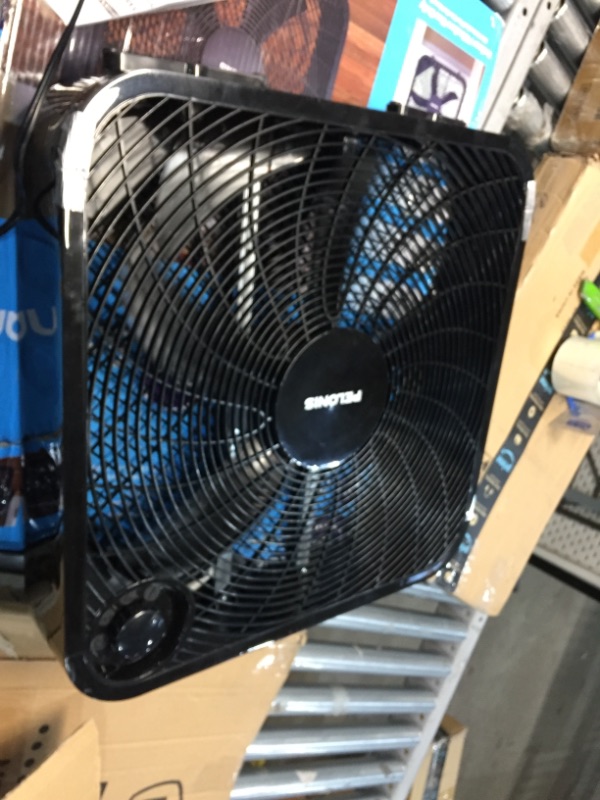 Photo 3 of **ONE PROPELLER IS BROKEN**
PELONIS PFB50A2ABB-V 3-Speed Box Fan for Full-Force Circulation with Air Conditioner, Black, 2020 New Model
