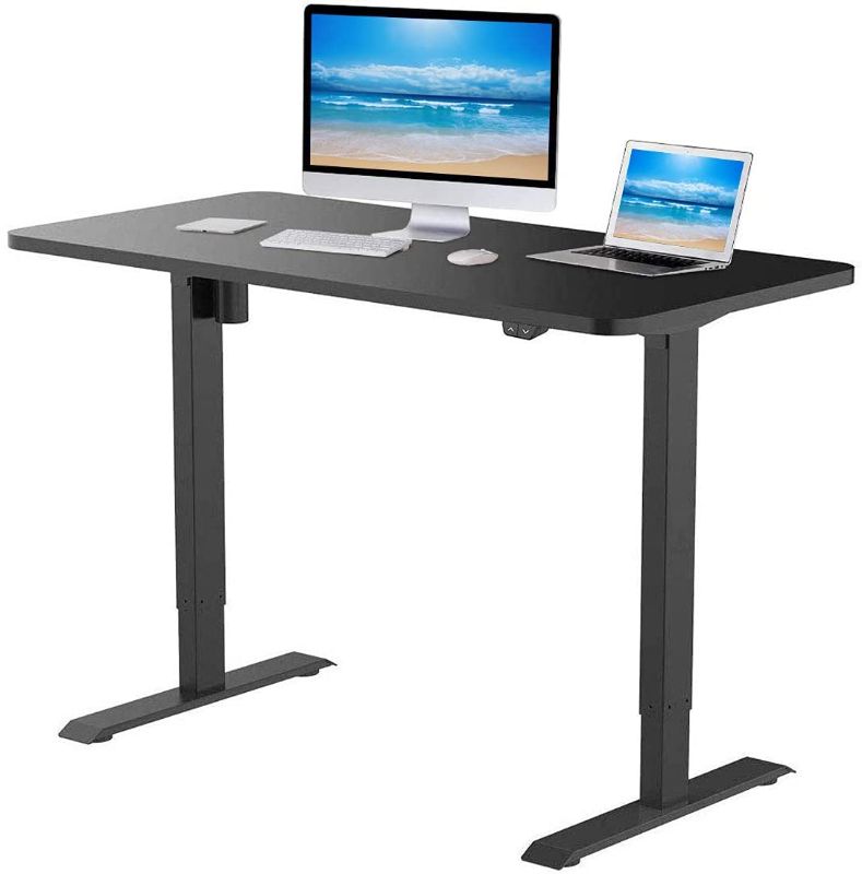 Photo 1 of ***MOTOR DOENT WORK*** Flexispot EC1 Standing Desk 59x12Inches Height Adjustable Desk Electric Sit Stand Desk Home Office Desks Whole Piece Desk Board (Black Frame + 59 in Blacktop)***MOTOR DOENT WORK***
