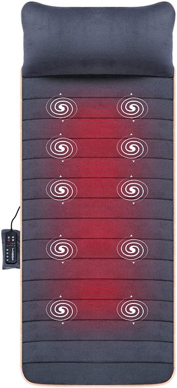 Photo 1 of Snailax Massage Mat with 10 Vibrating Motors and 4 Therapy Heating pad Full Body Massager Cushion for Relieving Back Lumbar Leg Snailax
