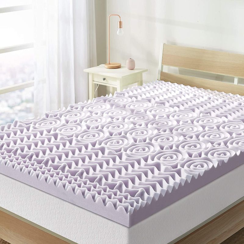 Photo 1 of Best Price Mattress 3 Inch 5-Zone Memory Foam Mattress Topper, Soothing Lavender Infusion, CertiPUR-US Certified, Queen
