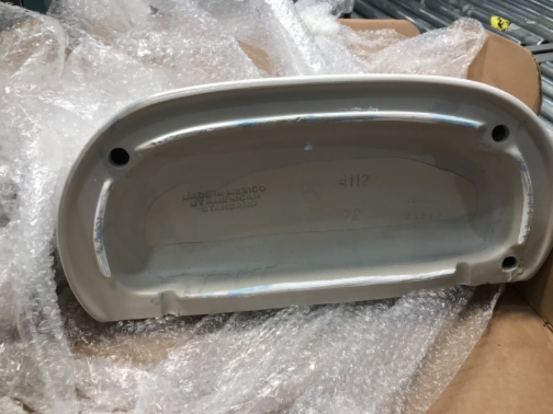 Photo 2 of American Standard 735083-400.020 Cadet Toilet Tank Cover for Models with Standard 12-Inch Rough Tank, Models 2998, 2898, 2798
