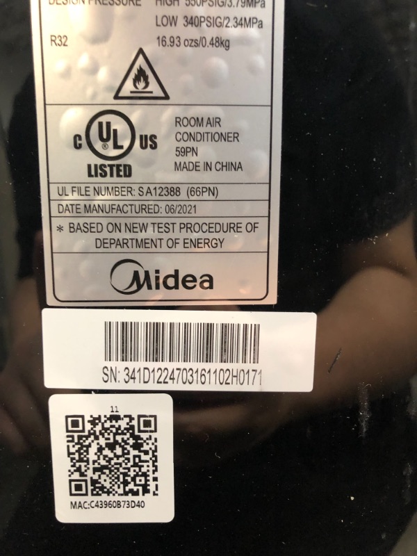 Photo 4 of MIDEA MAP14HS1TBL Ultra Quiet Smart HE Inverter, Dehumidifier, and Fan Portable Air Conditioner, 14,000 BTU with Heater-for Rooms up to 550 sq.ft, Black