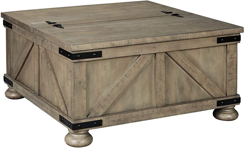 Photo 1 of Aldwin Cocktail Table with Storage Brown - Signature Design by Ashley
36" W x 36" D x 18" H