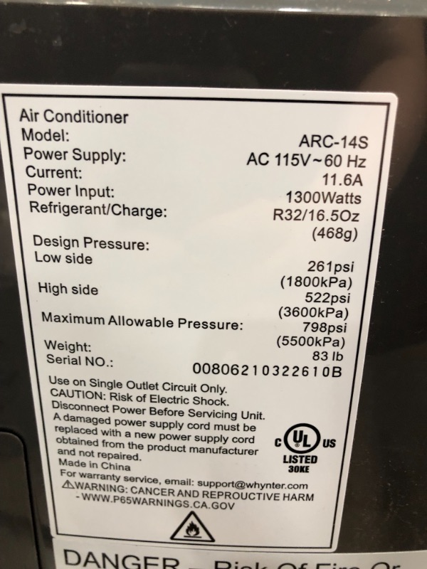 Photo 3 of Whynter ARC-14S 14,000 BTU Dual Hose Portable Air Conditioner, Dehumidifier, Fan with Activated Carbon Filter Plus Storage Bag for Rooms up to 500 sq ft, Platinum and Black