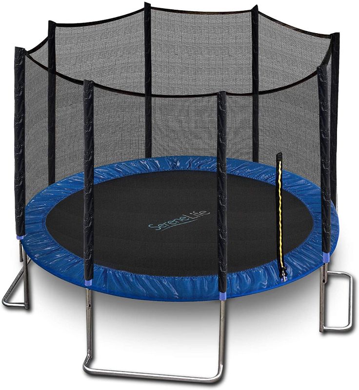 Photo 1 of SereneLife Trampoline with Net Enclosure – ASTM Approved, Stable, Strong Kids and Adult Trampoline with Net – Outdoor Trampoline for Kids, Teens and Adults