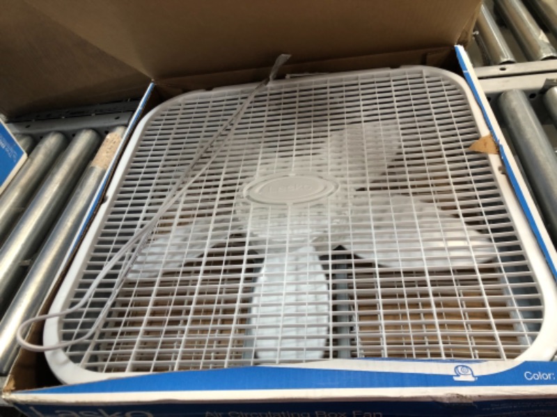 Photo 1 of 20 in. 3 Speed White Box Fan with Save-Smart Technology for Energy Efficiency