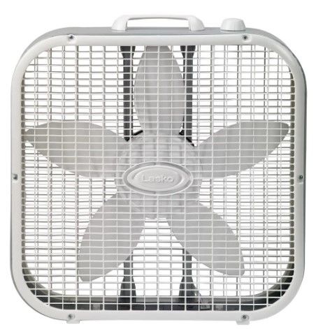 Photo 1 of 20 in. 3 Speed White Box Fan with Save-Smart Technology for Energy Efficiency