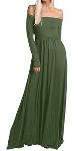 Photo 1 of Amoretu Womens Casual Long Sleeve Off Shoulder Maxi Long Dress with Pocket
MEDIUM.