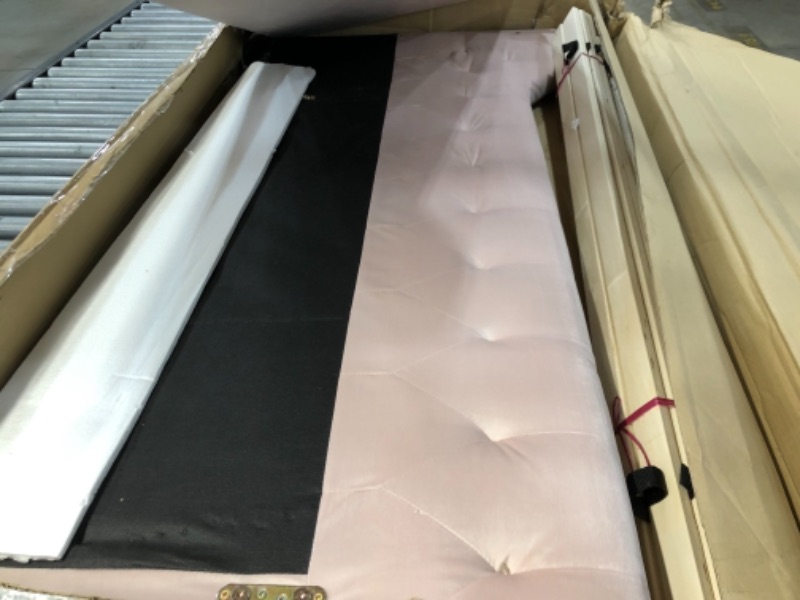 Photo 1 of *SIDE PIECES ONLY*
*MISSING BOX 2-4*
Studio Perry Light Pink Velvet Button Tufted Full Size Daybed with Trundle
BOX 1 OF 4 