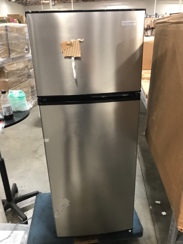 Photo 2 of 7.1 cu. ft. Top Freezer Refrigerator in Stainless Steel Look
