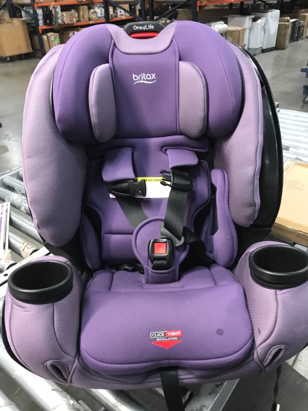 Photo 2 of Britax One4Life ClickTight All-in-One Car Seat – 10 Years of Use – Infant, Convertible, Booster – 5 to 120 Pounds - SafeWash Fabric, Plum
DIRTY.