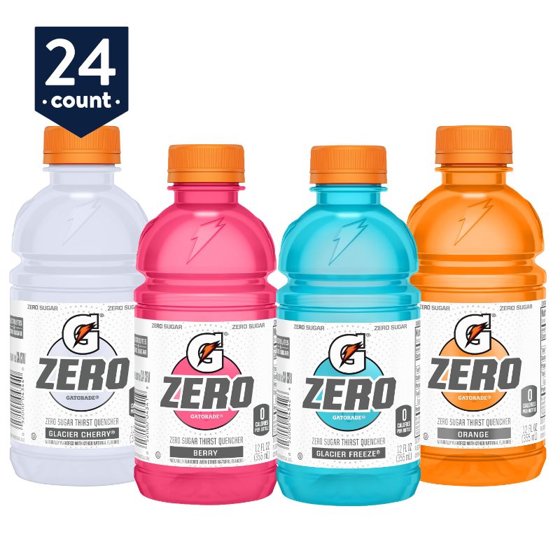 Photo 1 of (24 Bottles) Gatorade Zero Thirst Quencher, 4 Flavor Variety Pack, 12 fl oz