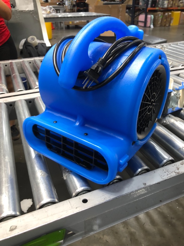 Photo 2 of 1/5 Air Mover for Water Damage Restoration Carpet Dryer Floor Blower Fan Home and Plumbing Use, Blue  Dimensions :11.8 x 11.4 x 13.4
//TESTED POWER ON 