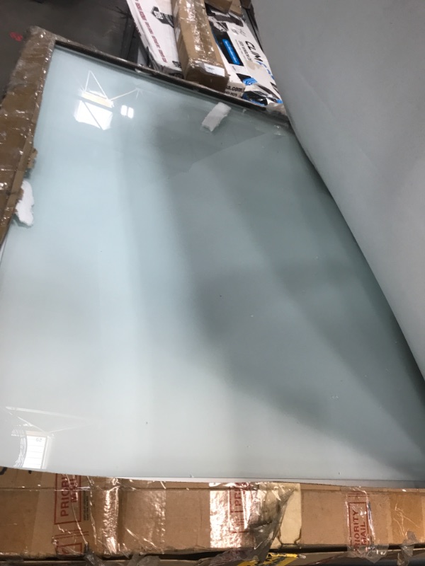 Photo 1 of 36x 48 inch double side mobile glass whiteboard- UNKOWN BRAND 
//edges are dented 