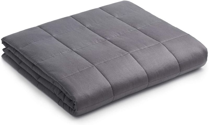 Photo 1 of  Weighted Blanket — Heavy 100% Oeko-Tex Certified Cotton Material with Premium Glass Beads (Dark Grey, 60''x80'' 20lbs), Suit for One Person(~190lb) Use on Queen Bed
