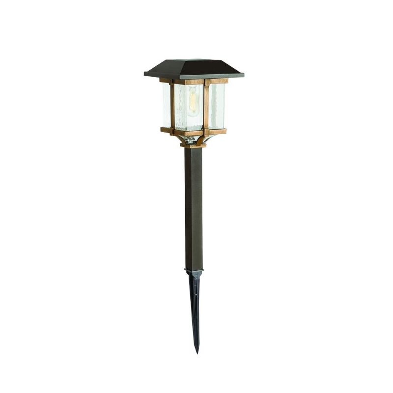 Photo 1 of 4 BOXES OF Hampton Bay 10 Lumens Solar 2-Tone Bronze and Warm Wood LED Landscape Pathway Light Set (4-Pack) TOTAL OF 16 LAMPS
