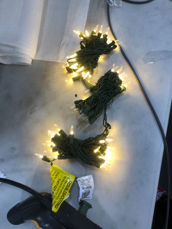 Photo 2 of 12pack/29.5 Ft. 100-Light LED Mini Warm White String Light with Green Wire Christmas Decoration
