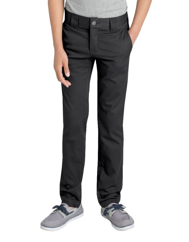 Photo 1 of Dickies Boys' Flex Skinny Fit Straight Leg Pants, 4-20 - Black Size 14 (QP801)
