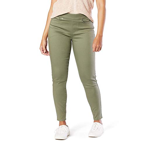 Photo 1 of Signature by Levi Strauss & Co. Gold Label Women's Totally Shaping Pull-on Skinny Jeans (Standard and Plus), Deep Lichen Green, 14
