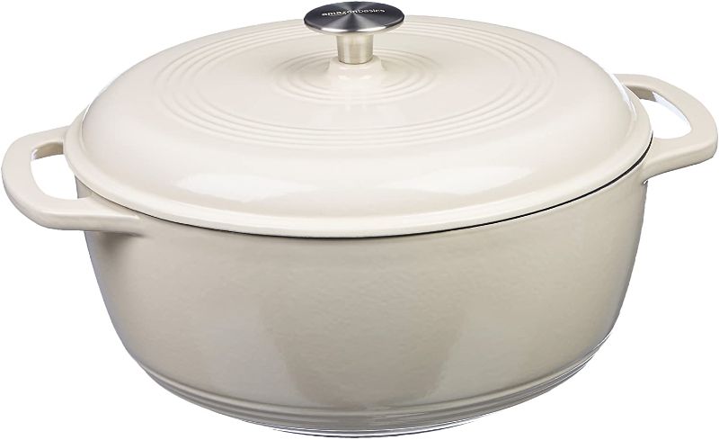 Photo 1 of 
Amazon Basics Enameled Cast Iron Covered Dutch Oven, 6-Quart
NEEDS CLEANING