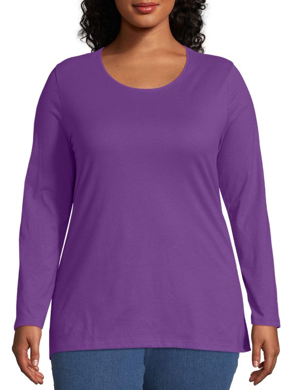 Photo 2 of 2 Just My Size Plus-Size Women's Long-Sleeve Scoopneck Tee
16W