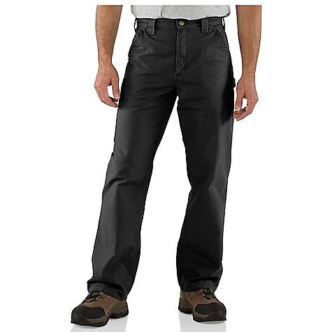 Photo 1 of Carhartt Men's 34 in. X 30 in. Black Cotton Canvas Work Dungaree Pant
