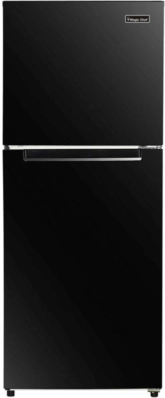 Photo 1 of **SMALL DENTS IN SIDE OF FRIDGE**
Magic Chef Energy Star 10.1-Cu. Ft. Refrigerator with Top-Mount Freezer in Black
