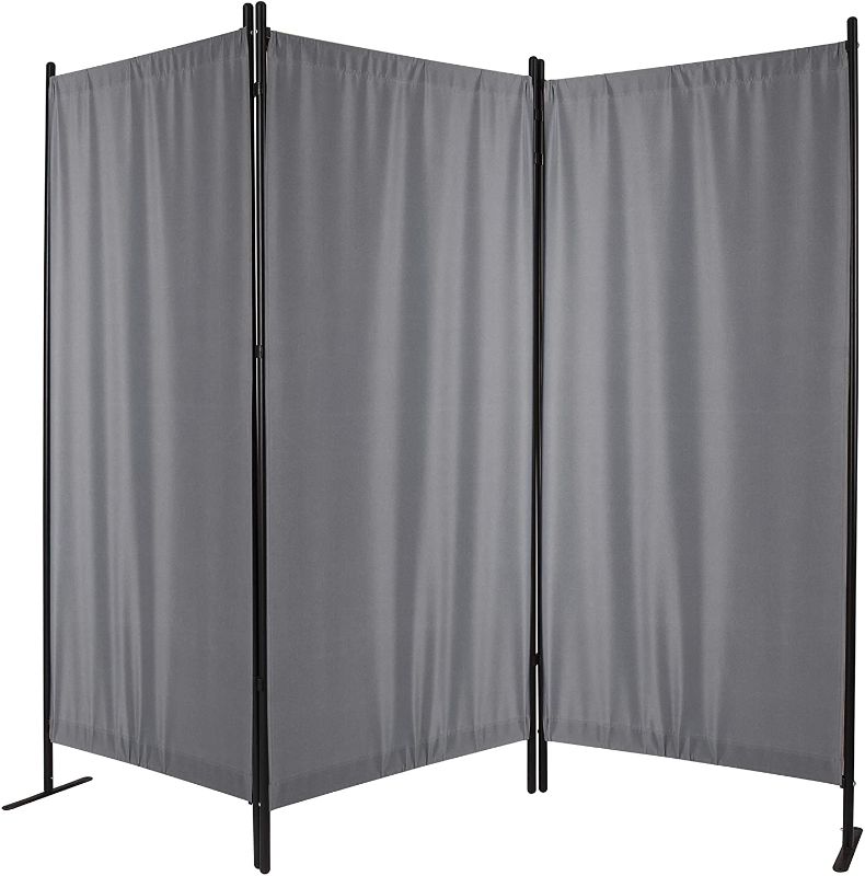 Photo 1 of **PREVIOUSLY USED, MISSING COMPONENTS**
GOJOOASIS Room Dividers Folding Privacy Screen 3 Panel Partition (Grey)
