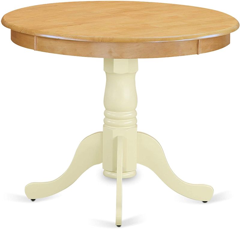 Photo 1 of ***TABLE TOP ONLY*** TABLE BASE/PEDESTAL NOT INCLUDED***
East West Furniture ANT-OMK-TP Antique Table 30" Round in Oak and Buttermilk Finish
