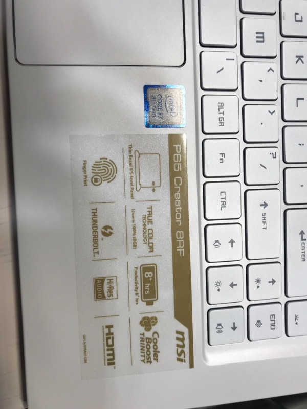 Photo 2 of ***PARTS ONLY*****
**LAPTOP SCREEN DOES NOT POWER UP, STAYS COMPLETLY DARK, NO IMAGE****
LAPTOP KEYS DO LIGHT UP
MSI P65 Creator 8RF-442 15.6" Professional Laptop - Intel Core i7-8750H, GTX1070, 16GB DDR4, 256GB NVMe SSD, Win 10 PRO

