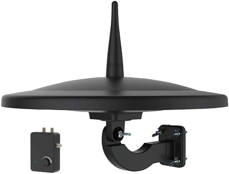 Photo 1 of 1byone Outdoor TV Antenna, VHF/UHF 720° Omnidirectional Reception Long Range Support 2TVs 4K 1080P for Roof/Attic/RV/Balcony TV Antenna with 39ft Coax Cable
