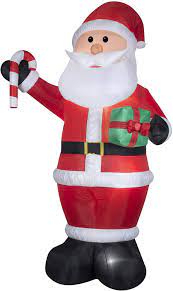 Photo 1 of 11 ft. Airblown Santa with Candy Cane Christmas Inflatable
