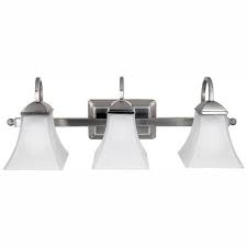 Photo 1 of 24.5 in. 120-Watt Equivalent 3-Light Brushed Nickel Integrated LED Vanity Light Bar
